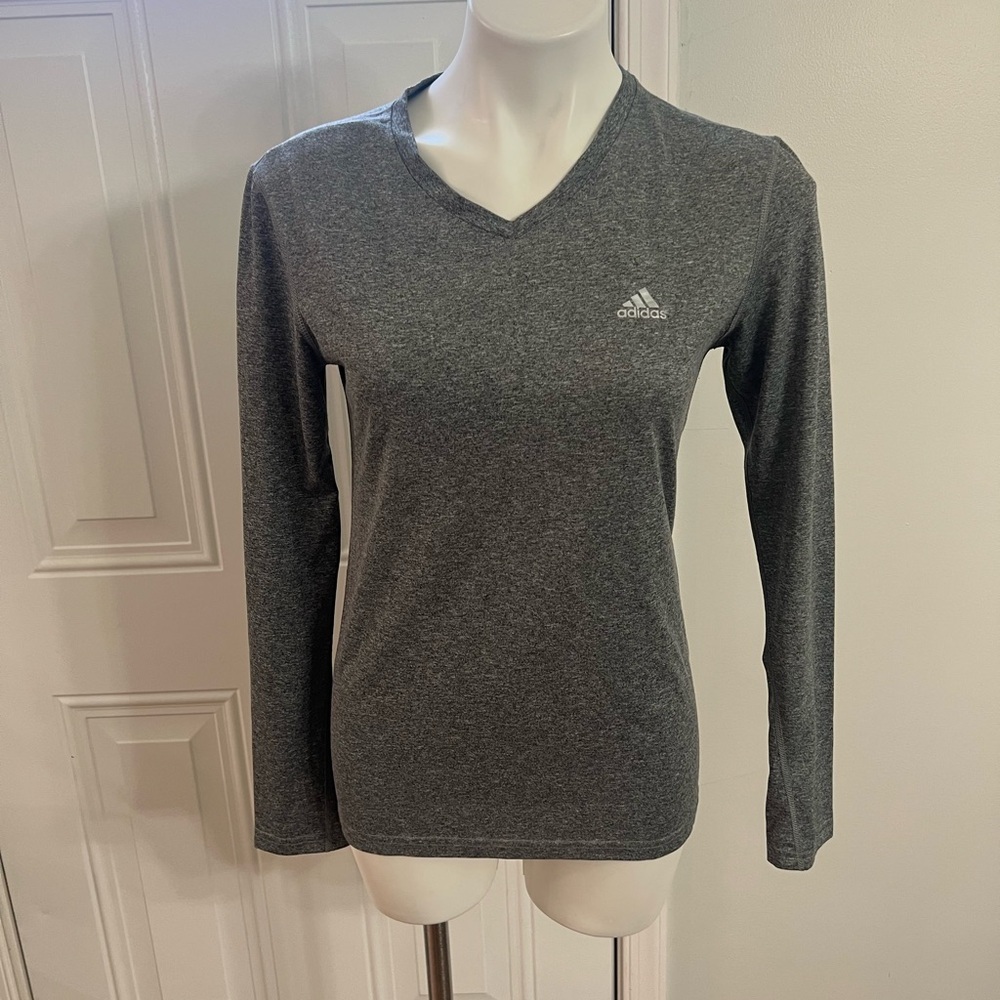 Adidas Gray Long Sleeve Fitted Tee